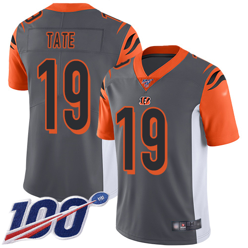 Cincinnati Bengals Limited Silver Men Auden Tate Jersey NFL Footballl #19 100th Season Inverted Legend->youth nfl jersey->Youth Jersey